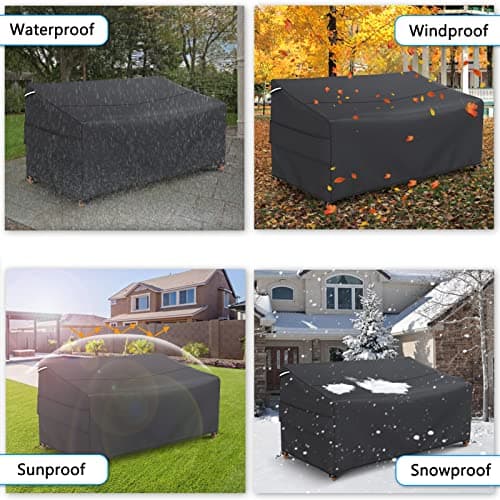 Gasadar Patio Sofa Cover Waterproof for 2-Seater Outdoor Sofa Loveseat and Furnitures,Heavy Duty Outdoor Couch Covers, Anti UV and Dustproof, 60" L×34" D×31" H, Black — view 5