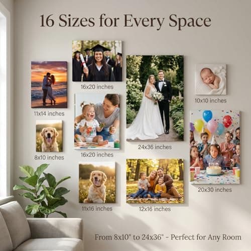 IUI Custom Canvas Prints with Your Photos - Personalized Pictures to Stunning Framed Canvas Wall Art Ideal for Home Decor Gifts Keepsakes for Family Baby Couple Boyfriend Girlfriend Pet (11"L × 14"W) — view 2
