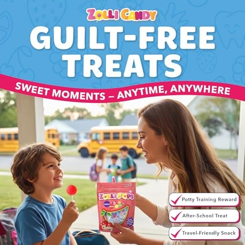 Zollipops Clean Teeth Pops Sugar Free Candy with Xylitol, Dye-Free Lollipops - Keto & Diabetic-Friendly, Dentist-Approved Treats for Kids (Cherry, 3.1 oz) — view 4