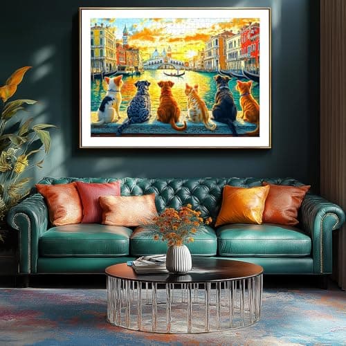 PuzzOne 1000 Piece Jigsaw Puzzle for Adults Landscape of Venice with Dogs — view 3
