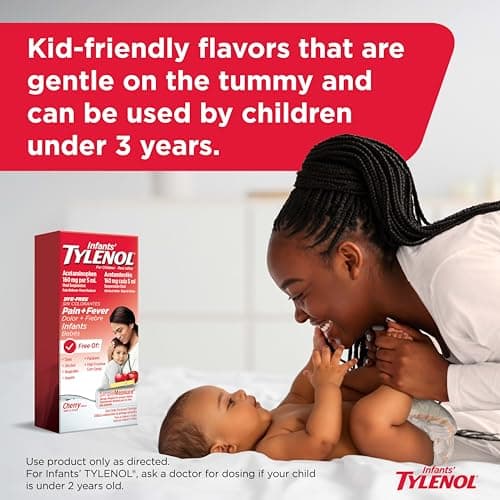 Infants’ Tylenol Dye Free Acetaminophen, Free of Alcohol, Aspirin and Ibuprofen, Oral Suspension, Pain Relief, Fever Reducer, Includes SimpleMeasure Dosing Syringe, Cherry Flavor, 2 Fl Oz — view 3
