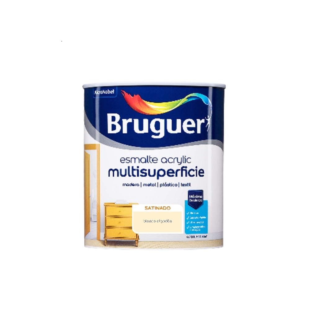 Bruguer Acrylic Multisuperficie Esmalte al agua Satinado - Pintura 750 mL, Blanco Permanente — view 18