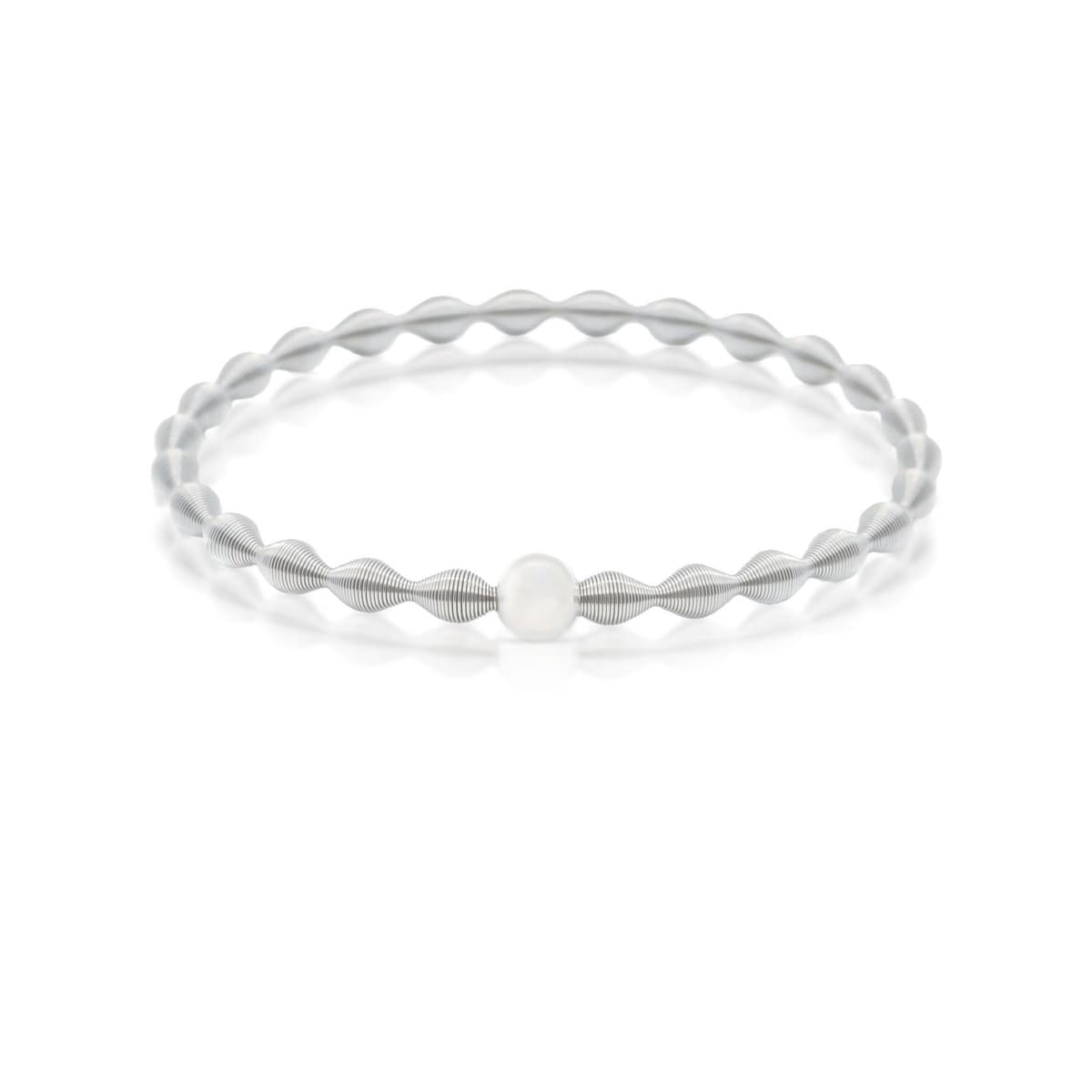 MAJALE Pulsera Anti Ansiedad-Estrés para Hombre, Mujer Obsequio San Valentín - Brazalete Plateado Minimalista de Acero Inoxidable - Pulsera Sencilla Flexible 100% Hecho a Mano