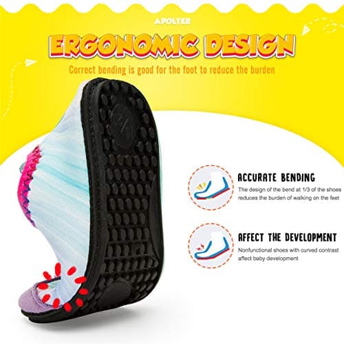 APOLTER Baby Boys and Girls Swim Water Shoes Barefoot Aqua Socks Non-Slip for Beach Pool Toddler Kids — view 2