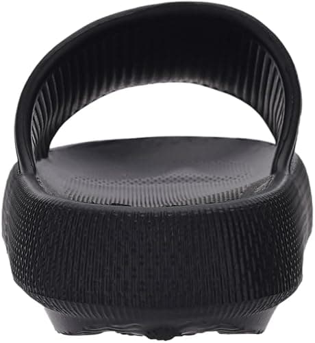 Joomra Shower Slippers for Women Mens Foam Pillow House Shower Bath Bathroom Puffy Home Platform Sandals Cushion Slides for Ladies Female Size Male Sandles Black 39-40 — view 3