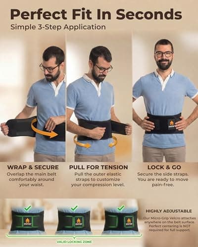 Sparthos Back Brace for Lower Back Pain - Immediate Relief from Sciatica, Herniated Disc, Scoliosis - Breathable + Lumbar Support Pad - For Men & Women - Fits 44–52″ Waist (Large, Check Size Chart) — view 6