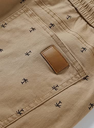JMIERR Mens Summer Casual Chino Shorts, Coconut Tree Printed Khaki, 2XL — view 4