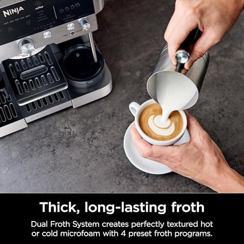 Ninja R-ES601 Luxe Café Premier Series Espresso Machine, Drip Coffee, Cold Brew, Grinder, Tamper, Frother, Silver (Renewed) — view 6