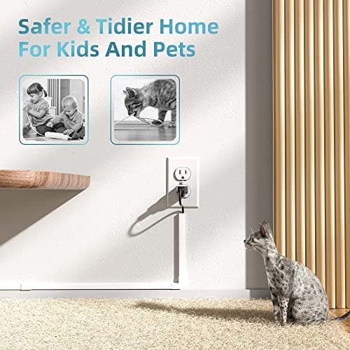Delamu Cord Hider, 157in Cord Cover Wall, Premium Cord Covers for Wires on Wall, Cable Concealer Hider Kit for Hiding Wires in Home and Office Cable Management, 10X L15.7in X W0.95in X H0.55in, White — view 5