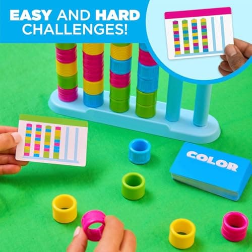 Wooden Color Match Challenge Game, Color Stack Challenge Game,Stacking Game for Family & Adults - Logical Thinking Puzzle with 60+ Challenges Speed & Strategy Game for Game Night — view 4