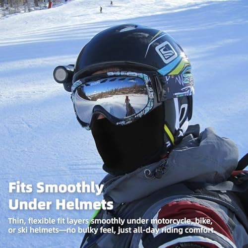 YESLIFE Black Ski Mask, Balaclava Face Mask for Men and Women - Skiing, Snowboarding, Motorcycle, UV Protection & Wind Protection — view 2