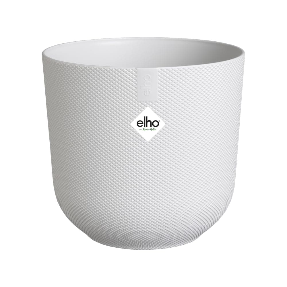 Elho Jazz Round 14cm - Maceta Pequeña Interior - Estructura Única - 100% Plástico Reciclado - Ø 14.2 x H 13.1 cm - Blanco/Silky White