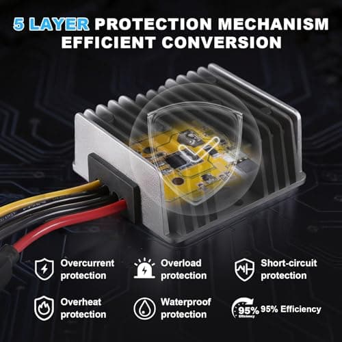 BIUIOY 36V 48V to 12V Step Down Converter for Golf Cart, 20A 240W DC-DC Converter with Fuse & Terminal Block, Premium Voltage Reducer for RV Accessories, Solar Systems, LED Lights — view 5