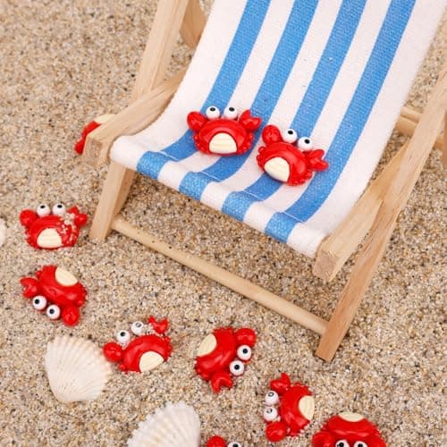 50pcs Mini Crab Figurines, Realistic Plastic Crab Decor Tiny Animal Ornaments for Gardens Miniature Terrariums Holiday Party Decorations Tabletop Display — view 2
