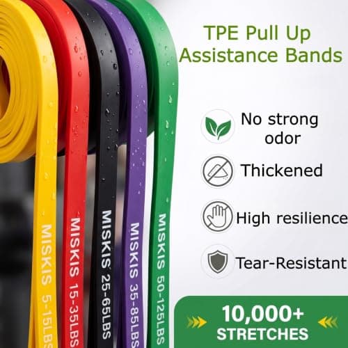 Resistance Bands for Working Out, 5-Level Pull Up Assistance Bands Set — view 2