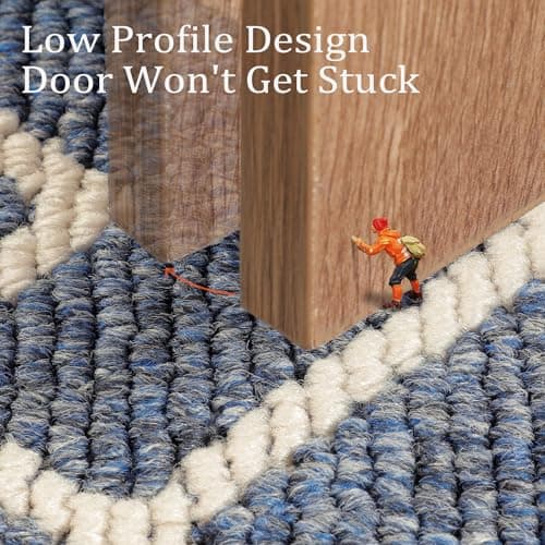 hicorfe Indoor Doormat,Front Back Door Mat Rubber Backing Non Slip,32"x48"Large Absorbent Resist Dirt Entrance Doormat Inside Floor Mats for Entryway Washable Low-Profile(Blue) — view 5