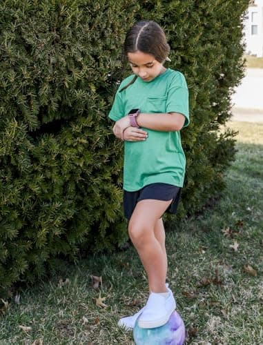 Arshiner Short Sleeve Shirts Girls Crew Neck Oversized Casual Loose with Pocket Tops Kids Cute Blouses for Girls Green 13-14 Years