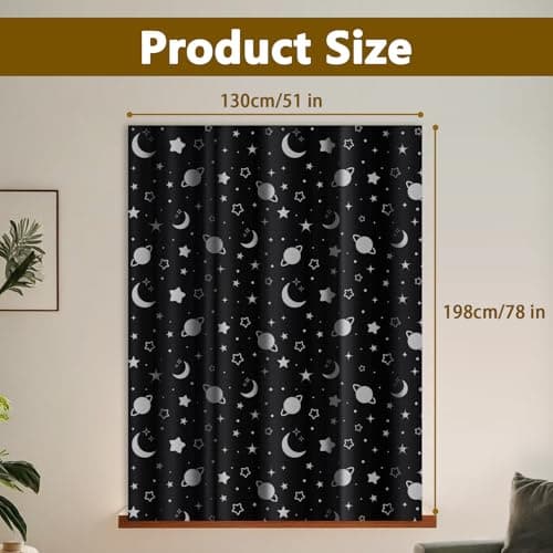 Yelmzir Portable Blackout Blind with Suction Cups, Adjustable Window Black Out Curtains No Drill, Temporary Blackout Window Covering for Bedroom, Travel, RV, 78" x 51"