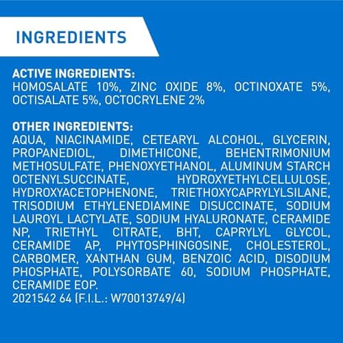 CeraVe Facial Moisturizer with SPF 30. Face Sunscreen Lotion with Hyaluronic Acid, Niacinamide & Ceramides for Women & Men. Oil-free, normal to dry skin. Verified Extended Use Date, Travel Size 89ML — view 11