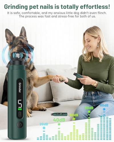 Dog Nail Grinder - 5-Speed Rechargeable Electric Dog Nail Clippers with LED Light, Super Quiet & Painless Electric Nail File for Large, Medium & Small Dogs, Toenail & Claw Grooming Filer — view 5