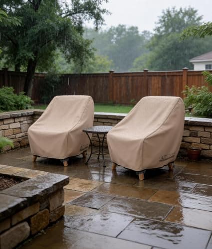 ULTCOVER Waterproof Patio Chair Cover – Outdoor Lounge Deep Seat Single Lawn Chair Cover 2 Pack Fits Up to 28W x 30D x 32H inches — view 5