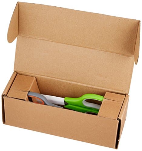 Amazon Basics Multipurpose Stainless Steel Scissors for Office, Crafts, Paper Cutting, Fabric Cutting, Right/Left Handed, Comfort Grip, PVD Coated, 2-Pack, Green and Grey — view 5