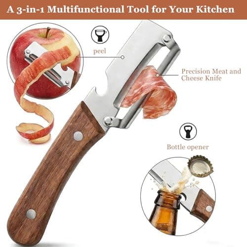 2PCS Multi-Functional Vegetable Peeler for Kitchen, 2 in 1 Premium Vegetable Peeler with Handle and Bottle Opener, Stainless Steel Fruit Peeler, Effortless Peeling for Apple, Potato, Pumpkin, Papaya — view 4
