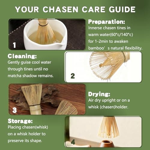 Clay&Fire Matcha Whisk, Handcrafted Bamboo Whisk for Matcha Powder, Traditional Japanese Chasen for Matcha Stirrer, 100% Natural Matcha Wisk — view 3