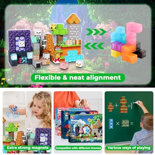 Magnetic Blocks 150 PCS Adventurer Magnetic Building Blocks Cubes Cute Fun Stacking Toys for Kids 3 4 5 6 7 8 9 10 Year Old Boys Girls Gift — view 4