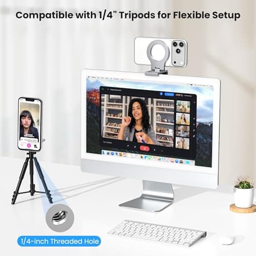 Itramax Continuity Camera Mount for iMac&Desktop Monitor,Magnetic iPhone Webcam Stand,Adjustable Phone Webcam Holder for MagSafe iPhone 17 Pro/16/15/14/13/12/11/XR/XS,Mac,Apple TV 4K,Studio Display — view 5
