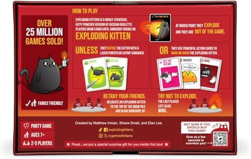 Exploding Kittens Original Edition - 2-5 Players - Ages 7+ - 15 Minutes to Play - High Stakes Card Game - Party Game, Family Game Night, Kid and Adult Card Game — view 5