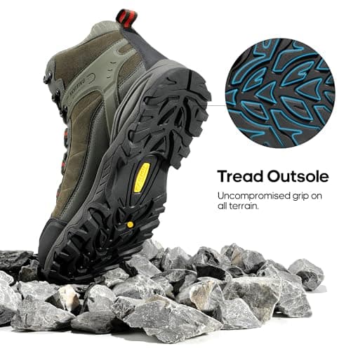 NORTIV 8 Men's Waterproof Hiking Boots Outdoor Backpacking Mountaineering Shoes,Size 9,Army Green,JS19004M — view 4