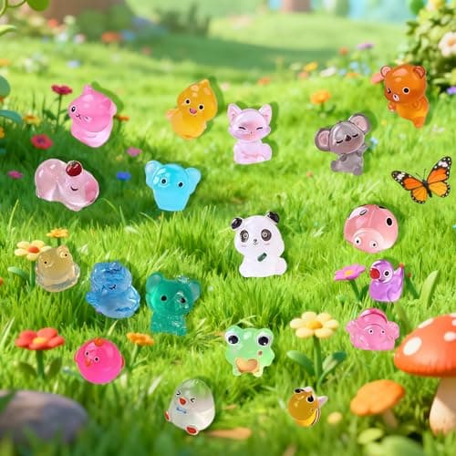 Mini Glow In The Dark Animal Resin Models, Resin Animals Mystery Bags, Individually Wrapped Blind Bags Tiny Animal Figurines, Collectible Mini Animals For Fairy Garden, DIY Crafts (50, animals) — view 3