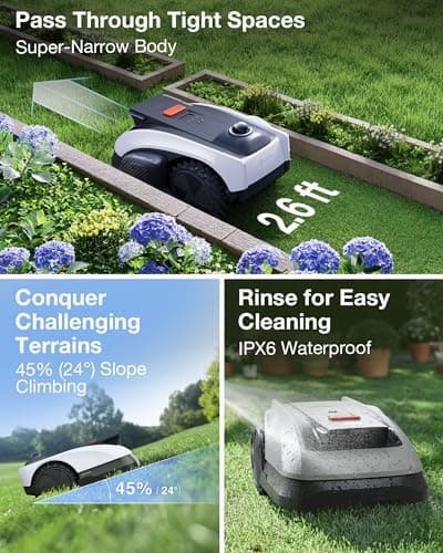 ECOVACS Goat O1000 LiDAR PRO Robot Lawn Mower, Wire-Free Mapping with LiDAR Navigation, AI Obstacle Avoidance, Built-in TruEdge Edge Trimmer, App Control, for Lawns Up to 1/4 Acre — view 4