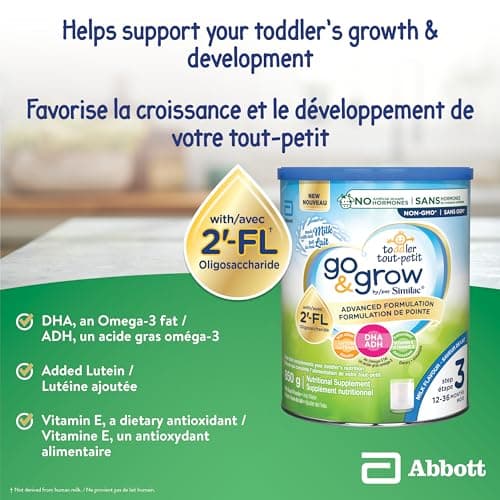 Similac Go & Grow Step 3 Toddler Drink with 2'-FL. Immune Support Innovation: 2'-FL, Powder, 12-36 Months, Milk Flavour, 850 grams