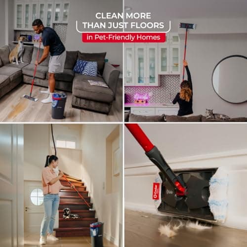 O-Cedar H2prO Flat Mop System | Quick Everyday Cleaning | Dual-Tank Fresh Water System | Machine Washable Reusable Microfiber Mop Pad | Safe on Hardwood, Tile & Vinyl Floors — view 4