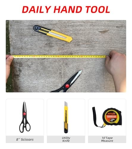DIFFLIFE 40-Piece Tool Set - General Household Hand Tool Kit with Plastic Toolbox Storage Case… — view 4