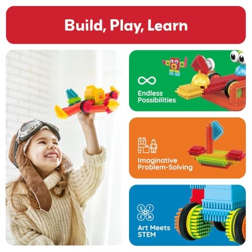 PicassoTiles 120pcs Hedgehog Interlocking Building Blocks Tiles Construction Toy Set Learning Playset STEAM Development Preschool Kindergarten Toy for Kids Age3+ PTB120 — view 2