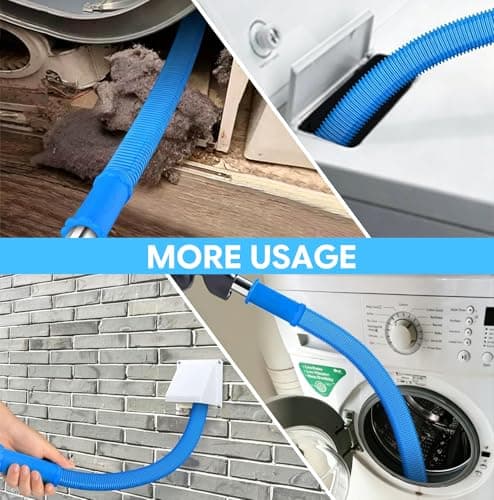 Dryer Vent Lint Cleaning Kit: 2-Pieces Universal Vacuum Attachment Brush Solution for Homeowners - Dryer Hose Vent for Lint Removal Use — view 5