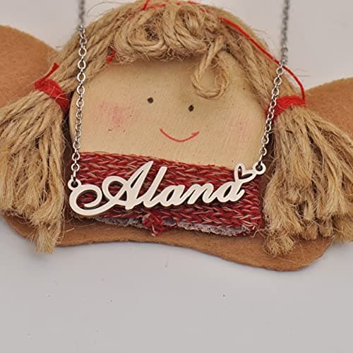 RONKAH Baby Custom Personalized Name Necklace Pendant Necklace with Heart Customized Necklace Best Gift for Women Christmas Valentine's Day Mother's Day Birthday AG