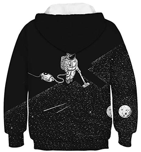 Imbry Boys Girls 3D Printed Hoodie for Kids Animal Hooded Pullover Sweatshirt(M,Astronaut) — view 2