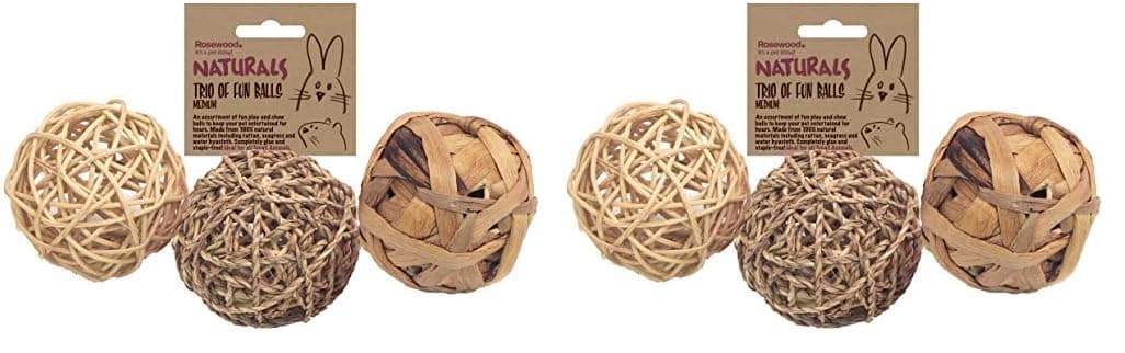 Rosewood Naturals Trio of Fun Balls, Small Animal Activity Toys, Natural Materials Hand Woven for Small Animals (1 x Pack of 3 Balls) — view 4
