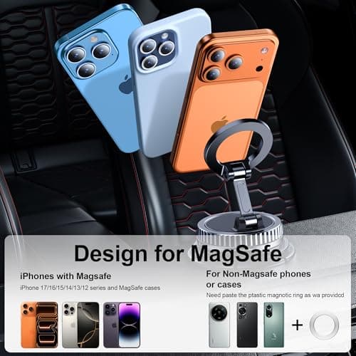 Car Phone Holder for Magsafe [2026 89+LBS Suction & 3700gf Magnetic] 360° Adjustable cell Phone Mount, Phone Holders for Your Car Dashboard & Windshield Tripod Camera Phone Holder for iPhone 17-12 — view 5