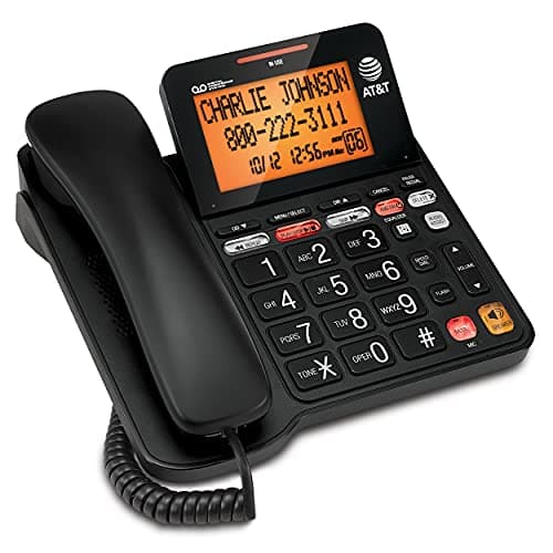 AT&T Corded Phone with 25 min Digital Answering Machine, Backlit Tilt Display, Audio Assist, Speakerphone, A/C Power (CL4940BK), Black — view 3