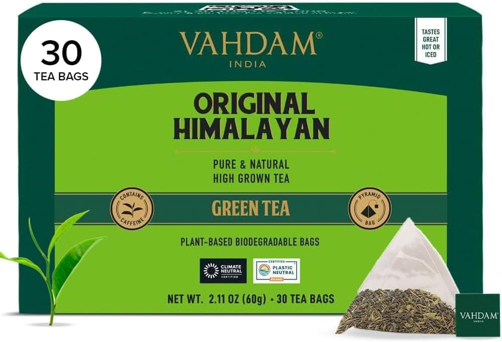VAHDAM, Himalayan Té Verde (100 Piramidales Bolsitas De Té) 100% Pura Y Natural | Envasado Fresco En La India | Caliente, Frío O Como Kombucha — view 32