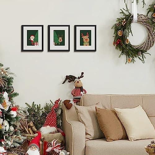 upsimples 8x10 Picture Frame, Display Pictures 5x7 with Mat or 8x10 Without Mat, Wall Hanging Photo Frames, Black — view 5