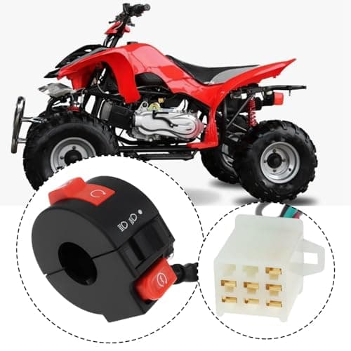 OTOTEC ATV Handlebar Switch 7-Wire Female Plug Start Stop Light Choke Compatible with Taotao Compatible with Roketa 50-125cc Models 53cm