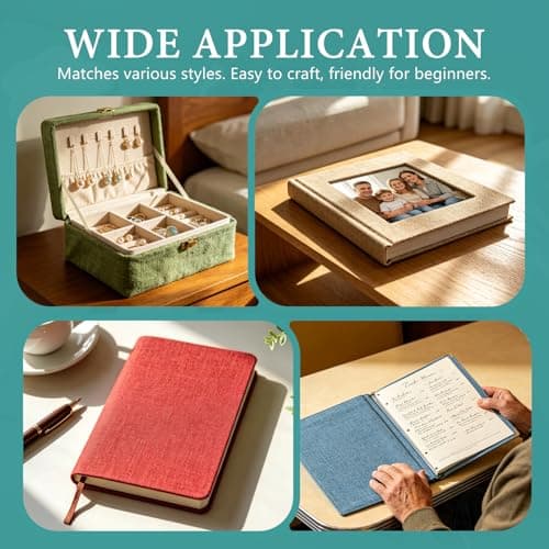 10 Pack Book Cloth,10x14 Inches, 5 Colors Book Binding Cloth for Book Repair, Fabric Surface and Paper Backed for Book Covering & Bookbinding Supplies (Color A) — view 5