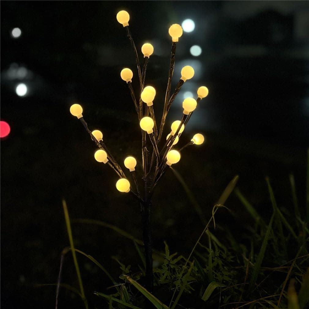 Outdoor Waterproof Cherry Blossom Multicolor Solar Garden Lights, Multicolor Garden Decorative Waterproof Lights with Solar Charge Pane, For Patio, Lawn, Pathway (Warm,Bee) — view 8