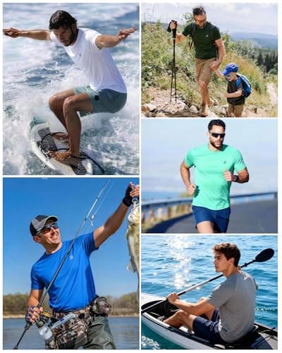 Roadbox Mens Sun Protection Swim Shirt, UPF 50+ Short Sleeve UV Rash Guard, Quick Dry Water T-Shirt for Surf Running Workout — view 5